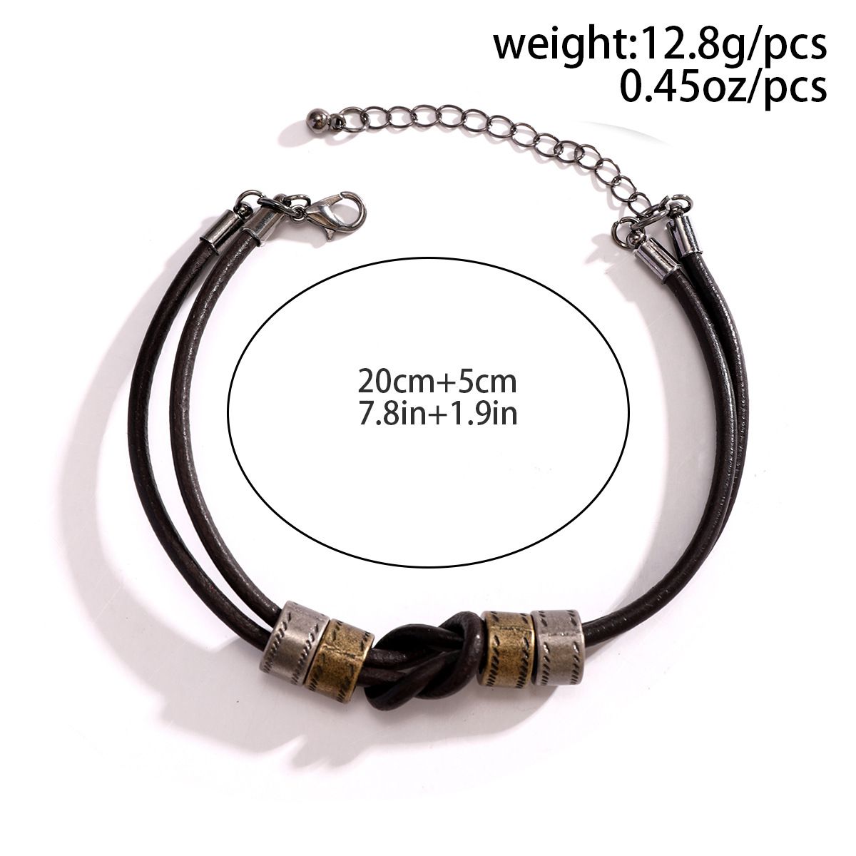 hip hop personality leather ring bracelet men's simple fashion high end retro knotted bracelet men's jewelry_ipsvogv.com