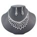 Women’s Jewelry Set Fashion Fashion Jewelry Wedding Bridal Accessories Sparkling Diamond Blooming Women's Necklace Earring Set_ipsvogv.com