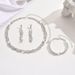 Jewelry & Accessories Claw Chain Rhinestone Necklace Earrings Set Four Piece Braided Necklace Clavicle Chain Evening Accessories_ipsvogv.com