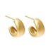 Small gold bean stud earrings frosted electroplated gold plated earrings female niche versatile high-grade stud earrings_ipsvogv.com