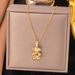 Fashionable Versatile Stainless Steel Bear Necklace, Light Luxury And High-end Women's Jewelry Pendant For Couples_ipsvogv.com