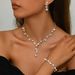 Women’s Jewelry Set Fashion Simple And Exquisite Claw Chain Necklace Earrings Bracelet Set Three Piece Pearl Clavicle Chain Evening Dress Accessories_ipsvogv.com