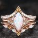 Sanjie's New Alloy Inlaid Horse Eye Australian Treasure Rose Gold Three Piece Women's Fire Color Set Ring Women_ipsvogv.com
