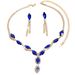Jewelry Personalized Color Horse Eye Water Drop Necklace Tassel Earrings Bridal Set Jewelry_ipsvogv.com