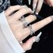 Princess Style Micro Inlaid Sparkling Diamond Zircon Cross Love Bow 2023 New High-end Personalized Index Finger Ring_ipsvogv.com