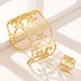 2-Piece Fashion Simple Hollow Flower Bracelet Ring Jewelry Set For Women_ipsvogv.com