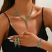 Twist Necklace Earrings Bracelet Three-Piece Fashion Trendy Jewelry Luxurious Full Diamond Rhinestone Set_ipsvogv.com