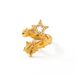 Fashion Design Sense Five-Pointed Open Star Stacking Ring Real Gold Jewelry_ipsvogv.com
