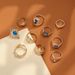 Gold Flower Blue Hollow 10 Piece Set Ring_ipsvogv.com