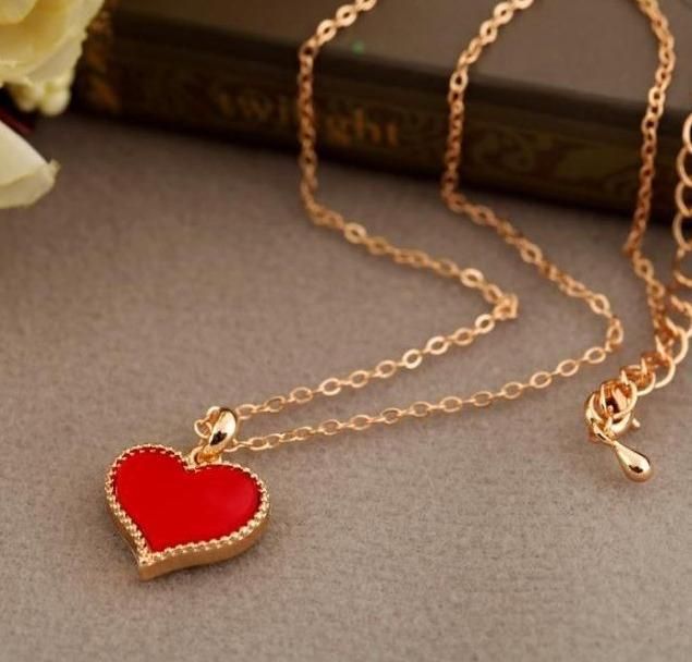 Heartfelt Love Peach Heart Necklace Clavicle Jewelry Gift With Personalized Chain Set_ipsvogv.com