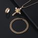 Cross Jewelry Chain Ring Bracelet Necklace 3 Sets_ipsvogv.com