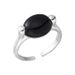 Black Zircon Women's Geometric Wave Lines Irregular, Niche, Light Luxury, Open Mouth Personalized Index Finger Ring,_ipsvogv.com