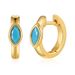 Turquoise earrings brass plated with K real gold color preserving retro circle metal texture ear buckles high end feel_ipsvogv.com