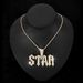 Men’s Jewelry Set Fashion New Letter Star Personality Niche Pendant Hip Hop Men's Environmentally Friendly Alloy Twist Necklace Jewelry_ipsvogv.com