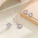 Wind Sparkling Copper With Zircon Versatile Women's High End, Niche, Ring, Necklace, Earrings Three Piece Set_ipsvogv.com
