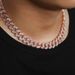 Fashion single row hip hop Cuban necklace 12mm micro inlaid zircon high-end chain 16-inch necklace_ipsvogv.com