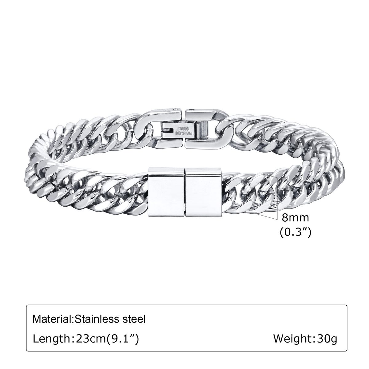 Men's Jewelry Personalized Jewelry DIY Accessories Stainless Steel Double Woven Chain Bracelet Steel Color Spring Water Jewelry_ipsvogv.com