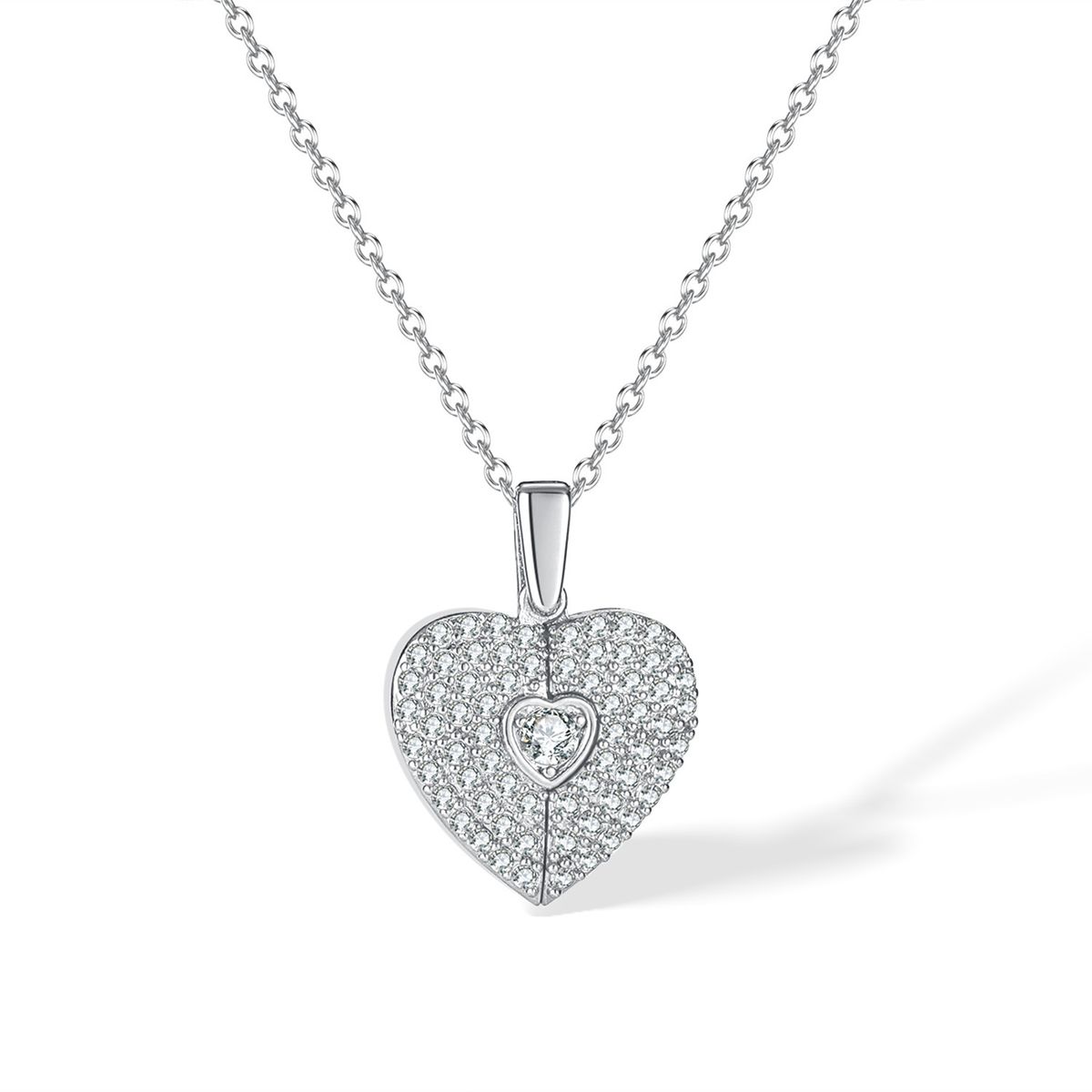 Personalized Love Opening And Closing Titanium Steel Necklace, Female Heart Shaped Wing Pendant, Year Fashion New Style_ipsvogv.com