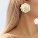 E11632 Fashion Macaron Rose Elegant and Sweet Camellia Fabric Earrings_ipsvogv.com