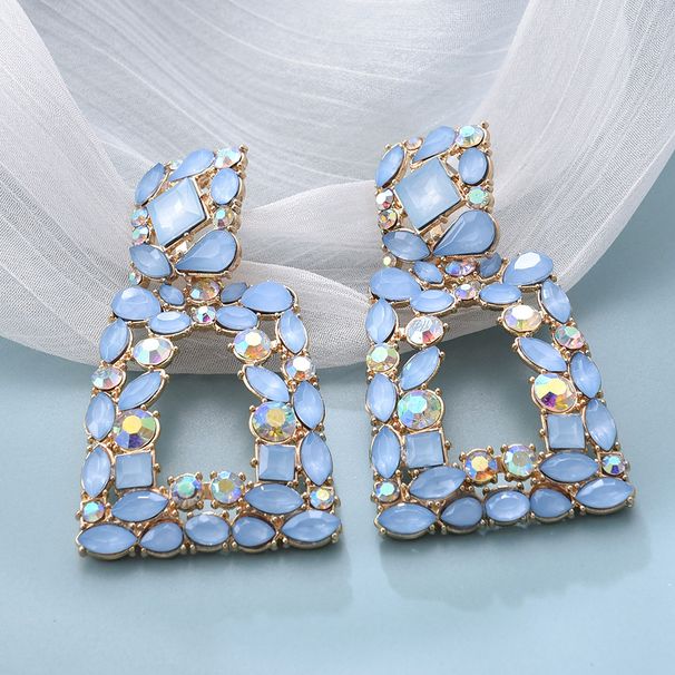 Retro fashion atmospheric metal diamond earrings for women gemstone earrings personality earrings_ipsvogv.com