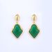 Vintage jewelry, water droplet arrow shaped green jelly glass light luxury, niche high-end earrings, autumn and winter_ipsvogv.com