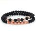 Source Jewelry 6mm Black Matte Hand Worn Copper Beads Flying Saucer Micro Diamond Ball Bracelet Bracelet Set Wholesale Men_ipsvogv.com