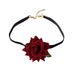 Hot Selling Red Heart Clavicle Chain Pearl Rose Flower Necklace Niche Design Toast Dress Accessories_ipsvogv.com
