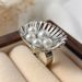 Design Sense Ins Style Pearl Fan Shell Ring, Personalized Metal Smooth Thread Hat Ring_ipsvogv.com