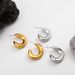 Women’s Jewelry Set Fashion Design C Shaped Real Gold Earrings Environmentally Friendly Color Creative Geometric Concave And Convex Pattern Earrings_ipsvogv.com