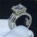 Alloy electroplating inlaid square zircon ring popular hand jewelry_ipsvogv.com