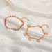 Simple And Sweet Pink Claw With Copper Decorative Butterfly Tassel Decoration, Multi Layered 2-piece Set Feet Chain_ipsvogv.com