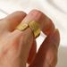 gold pleated pattern stainless steel ring niche INS Wind ring Women's titanium steel ring_ipsvogv.com