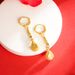 Water Droplet Sand Gold Earrings With A Light Luxury High-end Feel, Fashionable And Simple Temperament, Versatile_ipsvogv.com