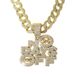 Hip Hop Letters NO DAYS OFF Necklace 24 Cuban Chain Decoration Alloy Number 365 Pendant_ipsvogv.com