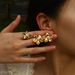 Stainless Steel Flower Pearl Hand Jewelry K Titanium Steel High Grade Ins Style Flower Earrings Ear Jewelry Set_ipsvogv.com
