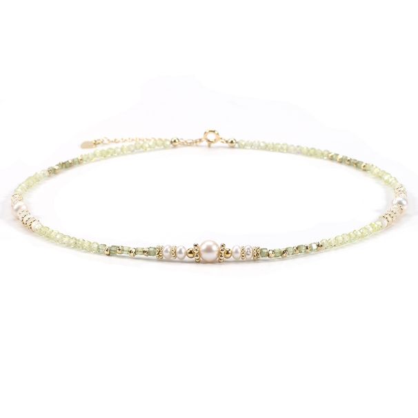 3cm Olive Crystal Cube Zircon Freshwater Pearl Shell Necklace Female Ins Simple_ipsvogv.com