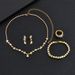 2024 Fashion Casual Bride Accessories Gold Color Rhinestone Necklace Earrings Bracelet Ring Set_ipsvogv.com