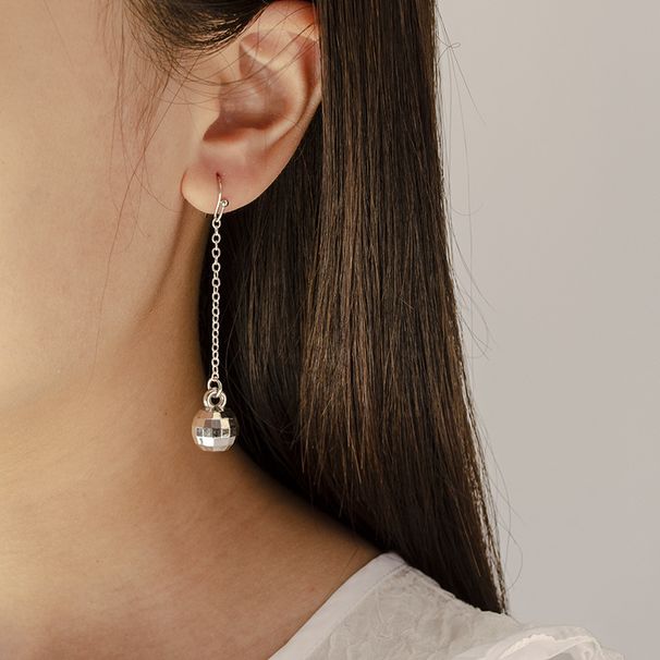 Fashion new earrings Alloy metal texture disco ball earrings Women's personalized earrings_ipsvogv.com