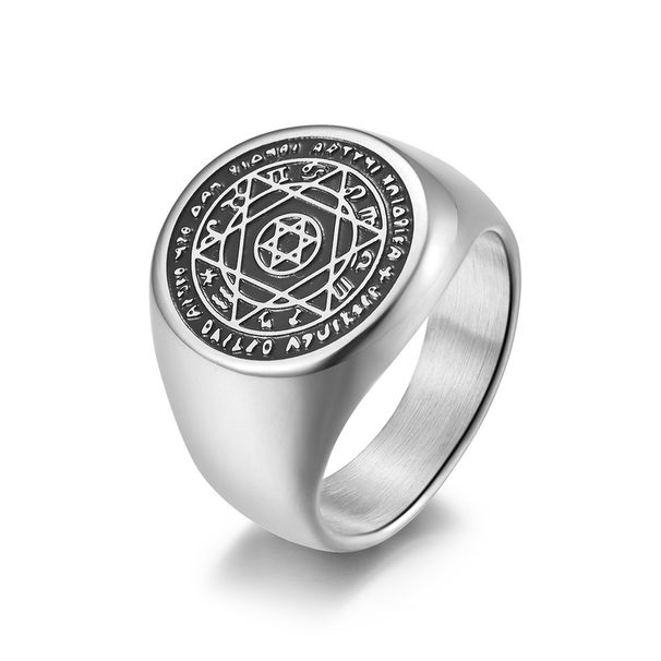 Men's Jewelry Six Pointed Star Twelve Constellation Guardian Titanium Steel Ring Men's Hand Jewelry_ipsvogv.com