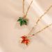 Internet Famous Titanium Steel Necklace With Zircon Red Maple Leaf For Women, Light Luxury And Versatile Collarbone_ipsvogv.com