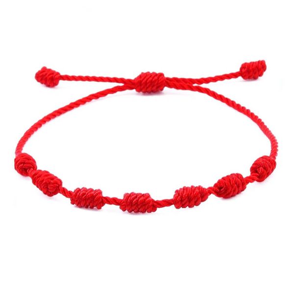 7 knot braided red rope bracelet female Evil hamsa palm eye evil devil's eye pendant bracelet_ipsvogv.com