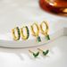 Women’s Jewelry Set Fashion Simple Temperament, Versatile Personality High End Stacking Zirconium Inlaid Earrings Three Piece Set_ipsvogv.com