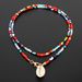 Collar Bohemian style colorful rice bead with personalized seashell necklace for women 12100_ipsvogv.com