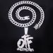 Unisex Hip Hop Accessories Full Diamond Stitching Letter OTF Pendant Punk Hipster Rap Cuban Necklace_ipsvogv.com