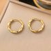 Titanium Round Earrings For Women With A High-end Feel, Light Luxury Stainless Steel Geometric Ear Buckle_ipsvogv.com