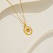 New round Brand advanced retro white fritillary flower elegant light luxury clavicle chain real gold titanium steel chain_ipsvogv.com