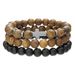 Hot Selling Jewelry Black Gallstone Cross Wooden Beads Personality Bracelet Men's Elastic Bracelet Set_ipsvogv.com