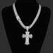 Hip Hop Cross Necklace New Product Creative Versatile Alloy Full Diamond Unisex Cuban Chain Necklace_ipsvogv.com