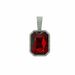 Unisex New Hot Sale Red Gem Alloy Pendant Sugar Cube Red Gem Cuban Chain Hip Hop Trend Couple Necklace_ipsvogv.com