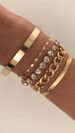 Personalized geometric multi-element rhinestone set bracelet retro simple copper hand claw chain bracelet jewelry_ipsvogv.com